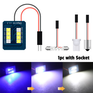 1x Festoon LED Reading Light 8SMD Blue White with T10 BA9s C5W Socket Car Wedge Interior Dome Auto Width License Plate Lamp 12V