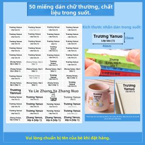 JUDUODUO | Nhãn Dán Tên Chống Nước Trong Suốt Đặt Hàng Theo Yêu Cầu