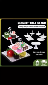 3 Tier White Dessert Cake Stand Tiered Storage Dessert Tray Wedding Birthday Party Cake Tray蛋糕甜品台展示架
