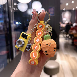 Creative Carrot Garlic Vegetable Keychain Cartoon Rural Series Couple Gift Backpack Decoration Resin Material Cartoon Keychain Type