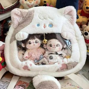 Túi Đeo Chéo Hình Mèo Dễ Thương Dễ Thương Túi Đeo Vai Đôi Dung Tích Lớn Phong Cách Lolita Túi Đeo Vai Bằng Vải Polyester Mới