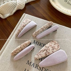 Pure Color Pink Floral Geometric Hair Clips Sweet Cute Girl Bangs Headwear Hair Accessories Side Clip Fashionable Hair Decorations