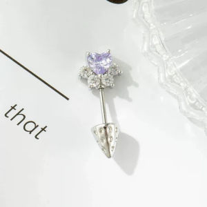 Flashy Titanium Steel Pink Cat Claw Ear Bone Screw High Position Devil Nail Ear Studs Cool Sweet Outer Spiral Ear Ring