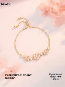 3COLOUR·S | Light Pink Glazed 3D Flower Bracelet