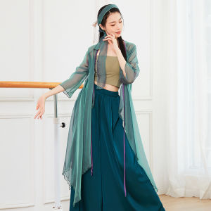 Elegant Classic Dance Snake Cross Collar Green Color Chinese Style Performance Costume for Women Lyocell Fiber Material