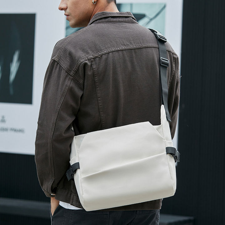 Men Bag Zipper Messenger Bag Casual High Street Fashion White Bag Lazada  PH