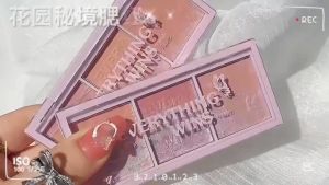 Shimmer Matte Blush 3 Colors Brighten Silkworm Eyeshadow Palette Highlight Rouge Check Pigment Face Blusher Powder