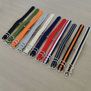 Nylon Watch Strap 18mm 20mm 22mm 24mm Stainless Steel Solid Bracelet Military Fabric Nylon Watch Band Woven Bands Buckle Belt