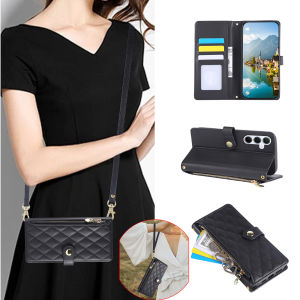 Crossbody Wallet Case For Samsung Galaxy S25 Edge S26 S24 S23 FE S22 S21 S20 Plus Note Ultra A57 A37 A17 A07 A56 A36 A26 A16 A06