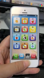 Children Simulation Phone Baby Musical Early Educational Toys English Learning Cellphone with Light Sound Mobile Vocal Toy Holiday Christmas Gifts