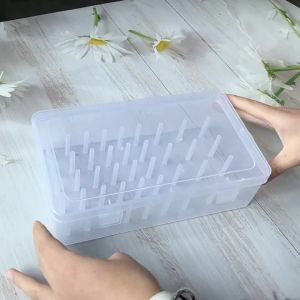 1/2Pcs 42-Axis Sturdy Plastic Transparent Storage Box for Sewing Threads And Bobbins Ideal for Sewing Supplies