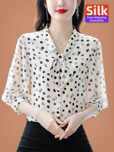 Dotted Print Silk Shirt