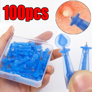 【Grilrigrin】100Pcs Disposable Acne Pimple Popper Needles for Acne Whitehead Acne Closed Mouth Professional Sterile Clear Acne Needle