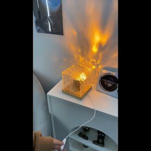 Vimite RGB 16-Color Crystal Glass Cube Table Lamps Remote Control Night Light Indoor Bar Hotel Decorative Atmosphere Light