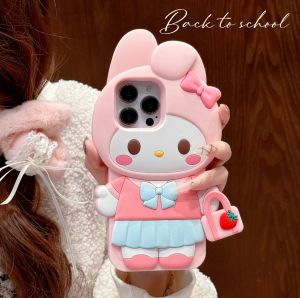 【Hot】Liquid Silicone Phone Case Innovative Melody Handbag Shape with Bracelet For iPhone  11 12 13 14 15 16 Series
