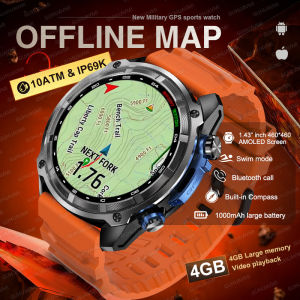 2025 Military Offline map 1000mAh Battery Smart Watch 4GB Big Memory GPS Navigation MP3/MP4 Player Swim Sports trackr Smartwatch
