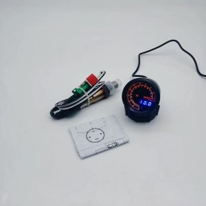 RYSJM | 52mm 2" Digital Display Car Air Fuel Ratio Gauge 7 Colors LED Digital AFR Meter With Narrowband O2 Oxygen Sensor For 12V Cars