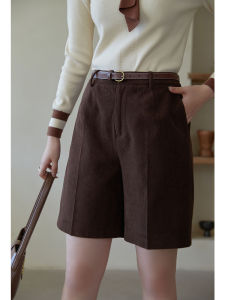 DUSHU | Large Size Versatile Retro Corduroy Bermuda Shorts