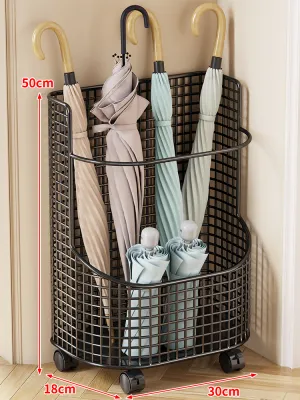 Simple Modern Iron Umbrella Stand Indoor Entrance Hall Commercial Lobby Umbrella Bucket Storage Rack Home Use Doorstep