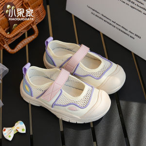 Childrens Summer Sporty Sandals Breathable Mesh Slip-On Anti-Slip Girls Footwear Comfortable Flexible Rubber Sole Shoes