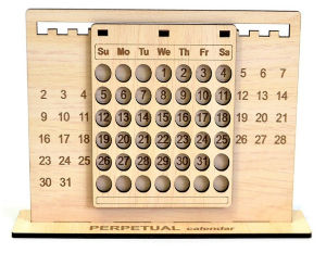 Lịch vạn niên ngày tháng để bàn trang trí bản phối màu