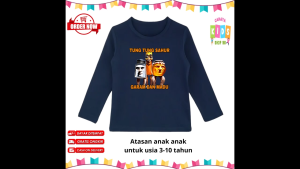 Atasan Anak Lengan Panjang Motif Tung Tung Sahur Garam Dan Madu Untuk Usia 3-10 Tahun