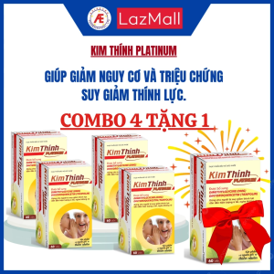 Kim Thính Platinum hộp 60 viên giúp tăng cường sức khỏe thính giác cải thiện triệu chứng ù tai điếc tai nghe kém.