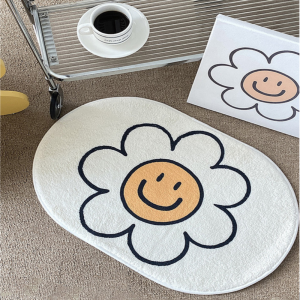 Thảm Giả Cashmere Hoa VIKAMA Thảm Trải Sàn Bằng Vải Polyester Có Thể Giặt Bằng Máy Chống Trượt Cho Phòng Khách Lối Vào Tiền Sảnh Phòng Ngủ Phòng Tắm