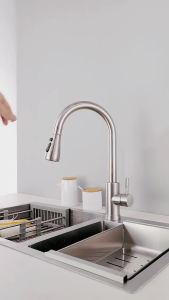 304 Stainless Steel Pullout Extendable Swivel Faucet