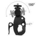 1Pc Black 1/4 Camera DV DSLR Bike Bicycle Handlebar Clamp Bracket Tripod Mount Screw Clip For  For Camera DV. 
