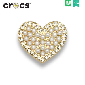 Metallic Crcos Hole Shoe Flowers Accessories Pearl Diamond Heart Flower Decorative Buckle Shoe Buckle Diy Parts