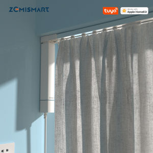 Zemismart Zigbee Electric Sliding CurtainSmart Rechargeble ZM87E-ZP Motor2-8M Customized Track Work with Tuya APP TimerAlexa/Google Home VoiceSide/Center Openwall/Celling install