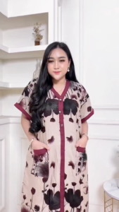 DASTER PIYAMA FAIRY MODEL TERBARU KANCING DEPAN BUSUI KANTONG DEPAN DASTER JUMBO