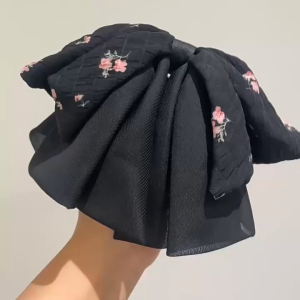 Kẹp Nơ Hai Lớp Bồng Bềnh Kẹp Tóc Nữ Đẹp Phong Cách Nàng Thơ Hàn Quốc Mix Đầm Trễ Vai Đi Biển