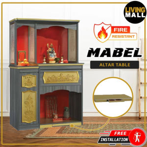 Living Mall Mabel Oriental Altar Table with Top Altar Cabinet Fire Resistant Altar Cabinet