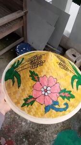 Caping topi petani sawah lukis anak / caping lukis karnaval terbaik