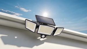 Garden Solar Light Wall Lamp Solar Lamp 3 Adjustable Heads 208 High Lumen LEDs 2400mAh 4 Modes Motion Detector IP65 Waterproof