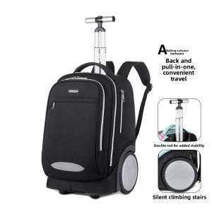 Large Capacity Double Shoulder Backpack for Middle And High School Students with Pull Rod Climbing Short Distance Travel Bag Waterproof Mens Bag
