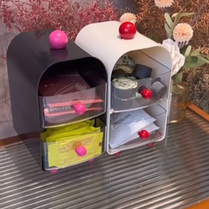 กล่องเก็บถุงชา กล่องใส่ของ กล่อง ที่เก็บของแบบตั้งโต๊ะ เก็บของเล็ก เครื่องสำอาง แคปซูลกาแฟ ATTCH