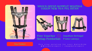 PLUS SEGITIGA ATAS BAWAH SHOCK SHOK DEPAN KOMPLIT VIXION NEW NVA NVL HITAM