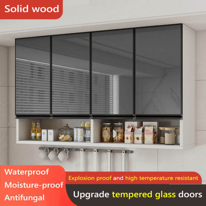 Aluminum Kitchen Cabinet Wall Mounted Glass Pantry Cabinet Anti Termite ...