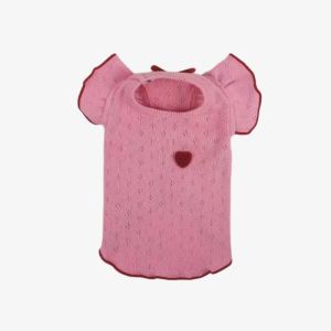Princess Style Breathable Light Pink Dog Shirt with Flying Sleeves Summer Thin Vest for Teddy Schnauzer Dogs Casual Dog Clothes