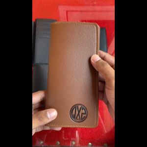 QXZ94 Dompet Kulit Sintetis Pria Panjang Besar Original Premium Lipat Polos Coklat DPT-LP