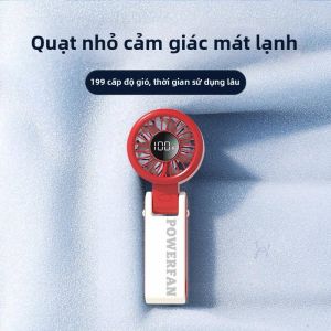 Quạt Cầm Tay Mini Gập Đảo Màn Hình Hiển Thị Turbo Công Suất Cao Dài Lâu