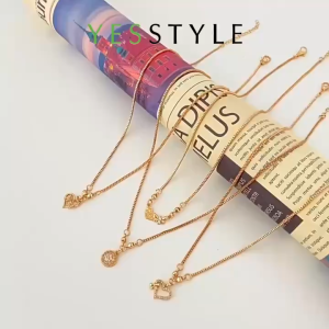 Yesstyle Kalung Titanium Anti Karat Perhiasan Kalung Emas Liontin Love
