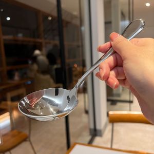 Stainless Steel Deepening Thickening Spoon Long Handle For Home Soup Drinking Spoon Big Head round Spoon Small Soup Spoon Spoon Congee Spoon