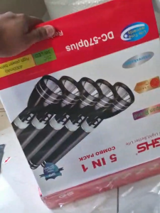 GHS DC-570Plus LED Flashlight Set | 5-in-1 Combo | 5W High Beam Torch | 4000mAh Rechargeable Battery | Japan Brand Reliability