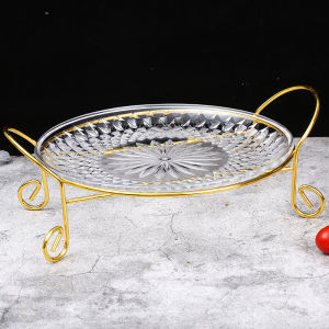 Transparent Acrylic Fruit Plate Stand Crystal Plastic KTV Bar Support Dry Fruits Snacks Dish Plate Nordic Style  Style
