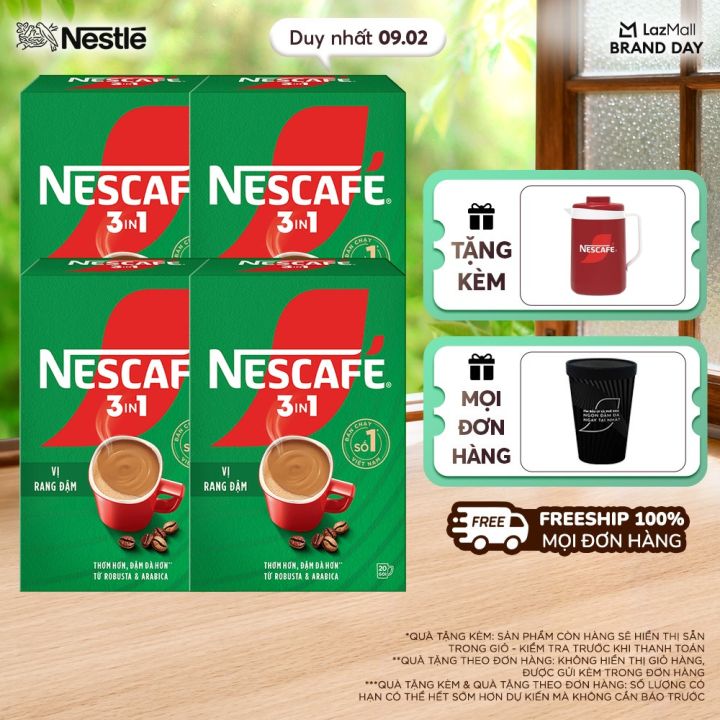 [ƯU ĐÃI THÁNG 2] [FREESHIP HCM] Combo 4 hộp cà phê hòa tan Nescafé 3in1 ...