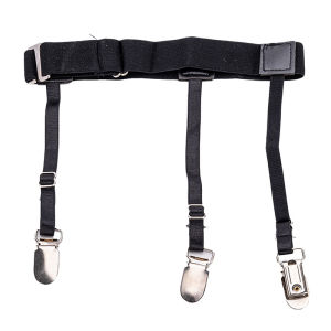 Men Shirt Stay Belt With Non-slip Locking Clips Gentleman Leg Thigh Suspender Garters Strap Fashion Elastic UniformShirt Braces